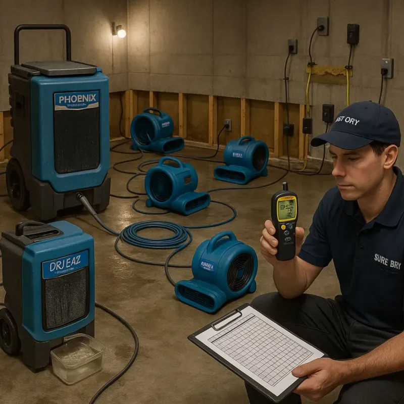 Structural Drying and Dehumidification process in Medford, OR